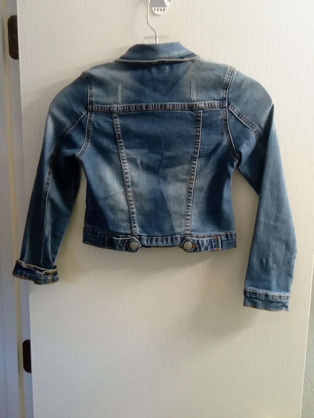 Hudson Jeans Girls Blue Distressed Denim Jacket